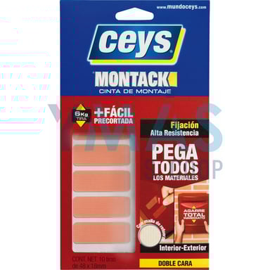 CINTA DOBLE CARA MONTACK XPRESS PRECORTADA