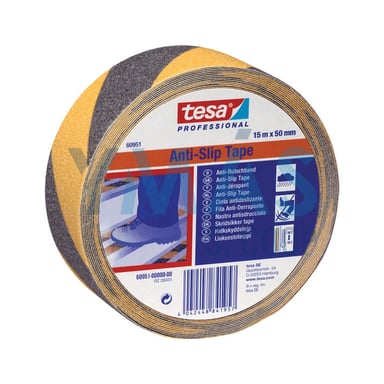CINTA ANTIDESLIZANTE 15MX50MM AMARILLA/NEGRA