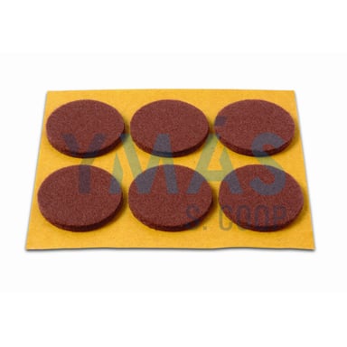 DESLIZADOR FIELTRO ADHESIVO 30MM 6UDS MARRON