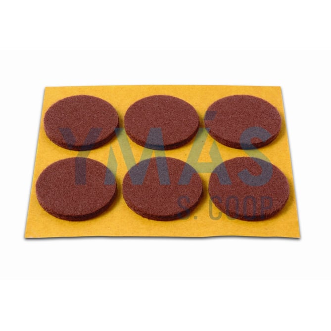 DESLIZADOR FIELTRO ADHESIVO 30MM 6UDS MARRON