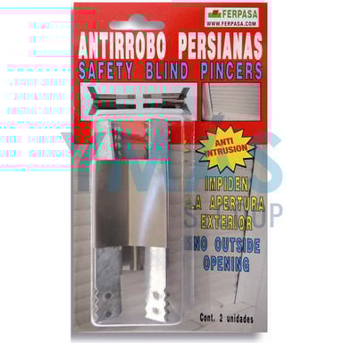 PINZA ANTIRROBO PERSIANAS METALICA 2 UNIDADES