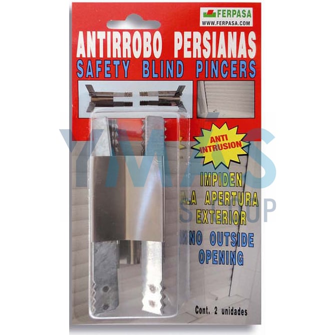 PINZA ANTIRROBO PERSIANAS METALICA 2 UNIDADES