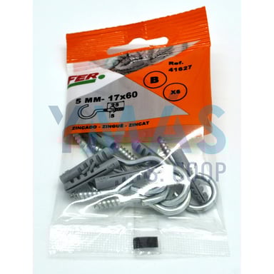 TACO CON HEMBRILLA ABIERTA 5MM 17X60 BLISTER