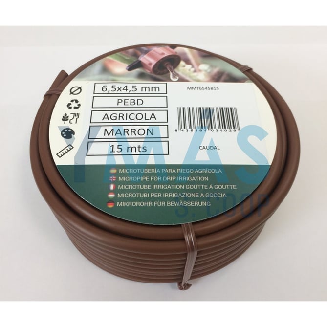 MICROTUBO GOTEO PE-32 6.5X4.5 15M MARRON