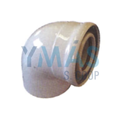 CODO COAXIAL ALUMINIO 87 60/100 MM BLANCO