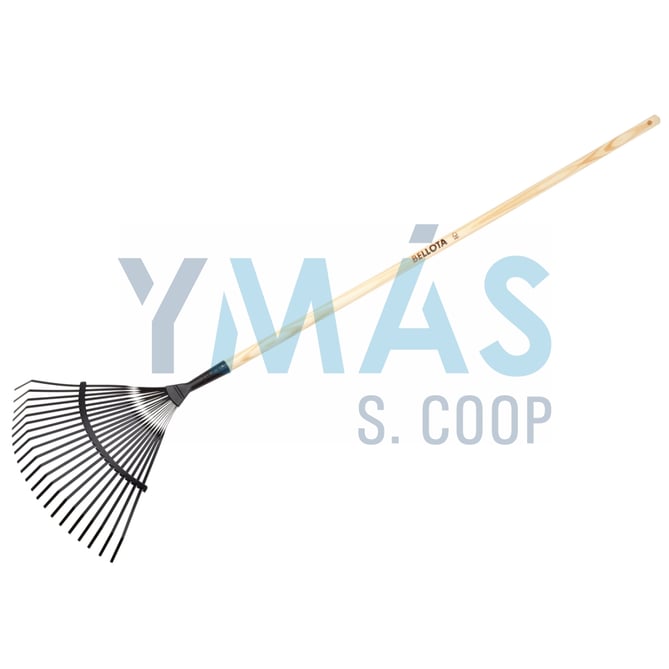 ESCOBA JARDIN 21 PUAS PLANAS ACERO C/MANGO 120CM