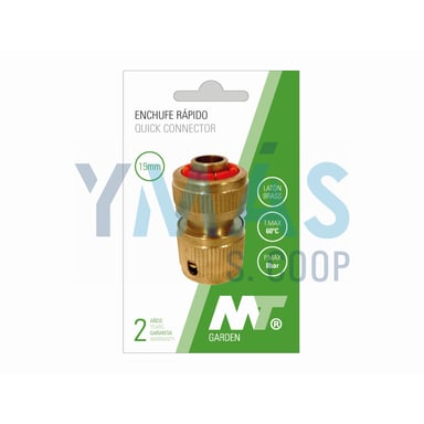 CONECTOR RAPIDO LATON CON STOP MANGUERA 19MM