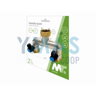 CONECTOR GRIFO JARDIN LATON 2VIAS H 3/4 M 3/4