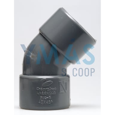 CODO HEMBRA-HEMBRA PVC EVACUACION 45§ 50MM