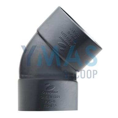 CODO MACHO-HEMBRA PVC EVACUACION 45§ 32MM