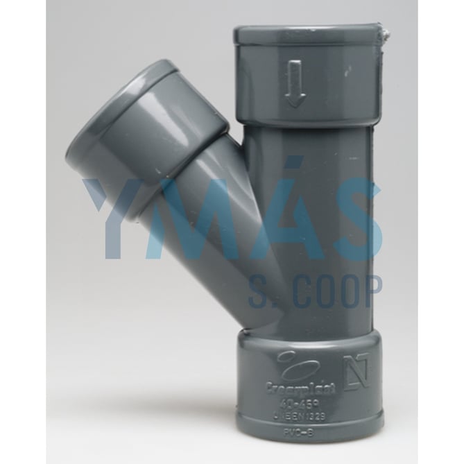 DERIVACION HEMBRA-HEMBRA PVC EVACUACION 45§ 50MM