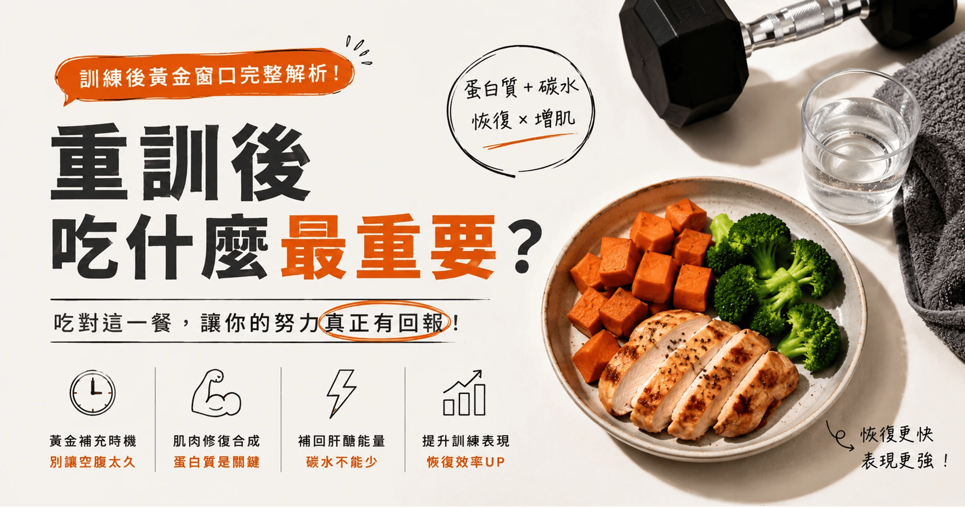 重訓後吃什麼最重要？訓練後黃金窗口完整解析 