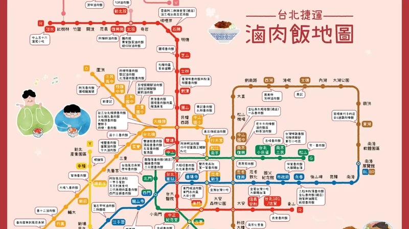士林魯肉飯 台北捷運滷肉飯地圖｜臺灣味魯肉飯米粉湯，點一桌小菜超級滿足