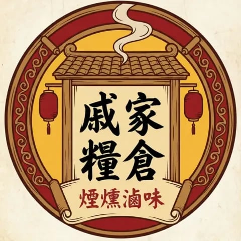 戚家糧倉 煙燻滷味 品牌標誌