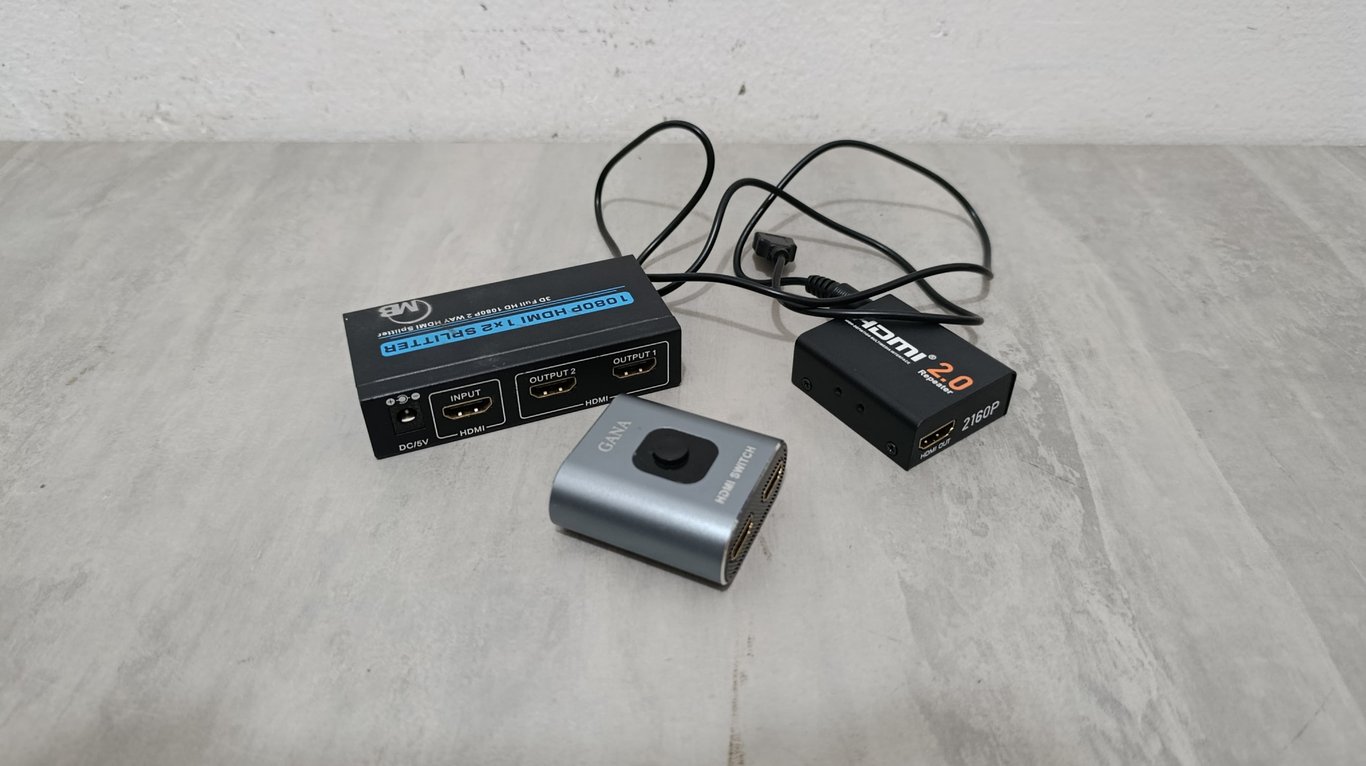 3 spliter para HDMI, funcionando.