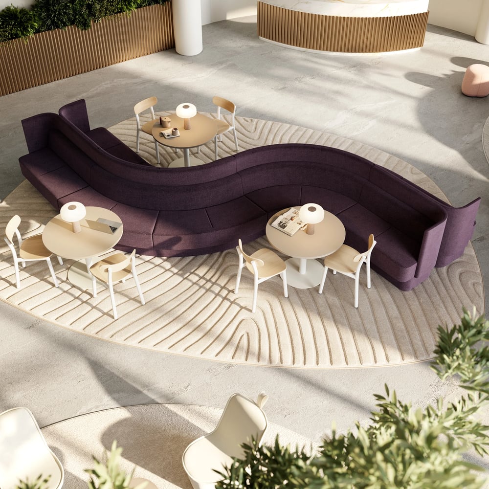 modern purple upholstered seating group 3d render