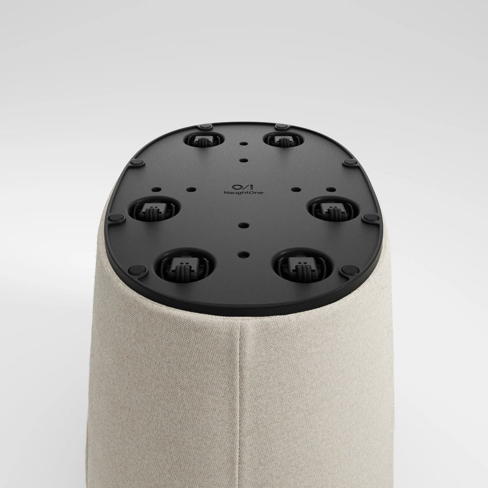 naught one upholstered stool base black wheelchair casters 3d render