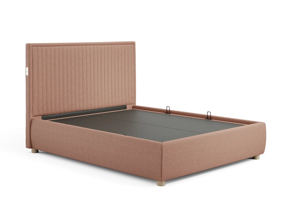 pink upholstered bed frame 3d render
