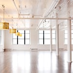 Interior of Loft 310 wedding venue inside the Rosenbaum Building in downtown Kalamazoo's Entertainment District