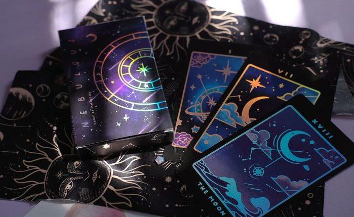 moonchu nebulous MAJOR ARCANA only tarot deck TAROT original indie tarot deck rider waite holographic collectible cards halloween e1702783069793