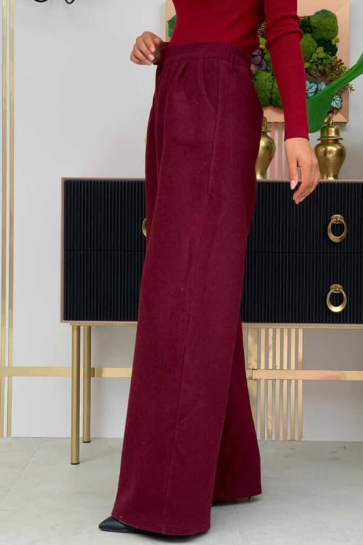 بنطلون قطيفه مضلع  SHEIN