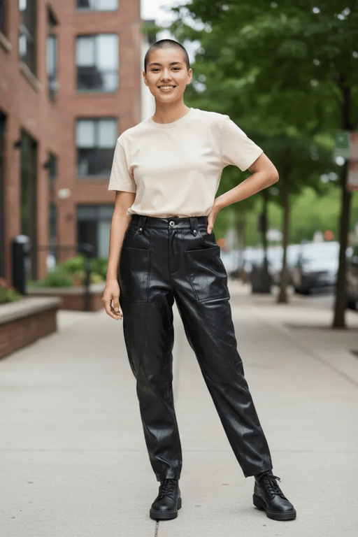 بنطلون جلد SHEIN