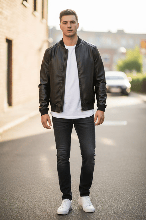 جاكيت جلد SHEIN