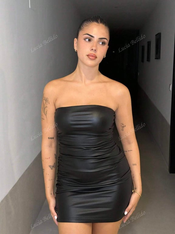 مينى دريس جلد SHEIN