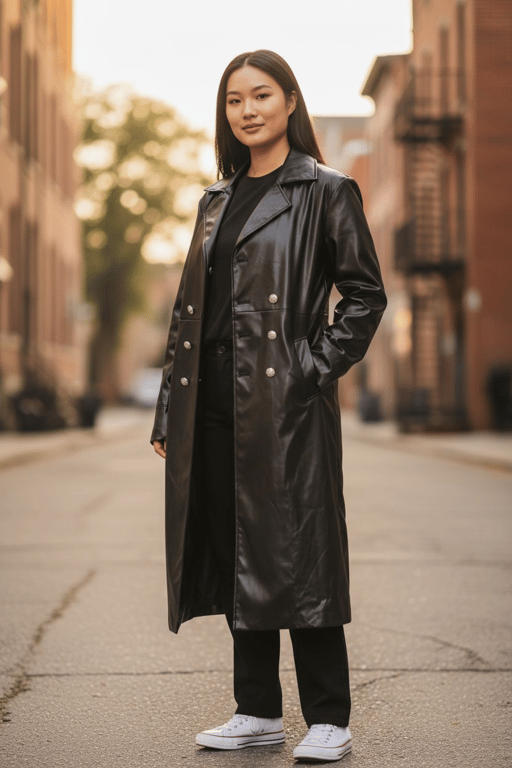 بالطو جلد SHEIN