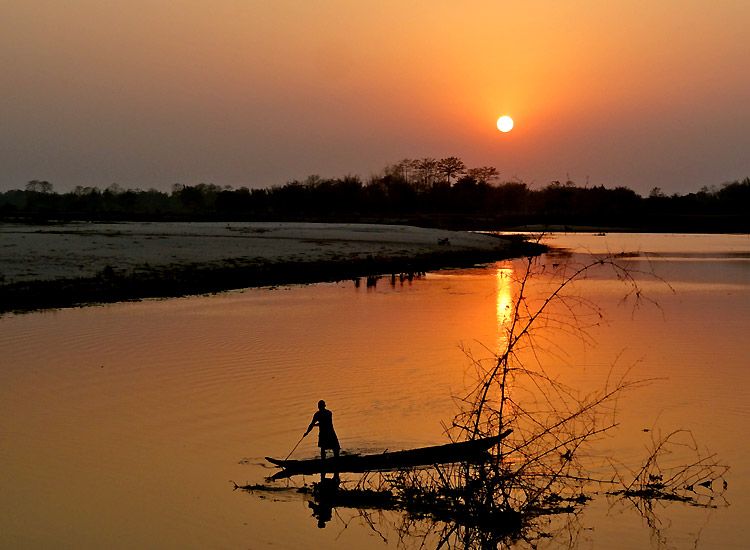 sunset views of majuli|Shri Shri Dakhinpat Satra||Samaguri Satra|
