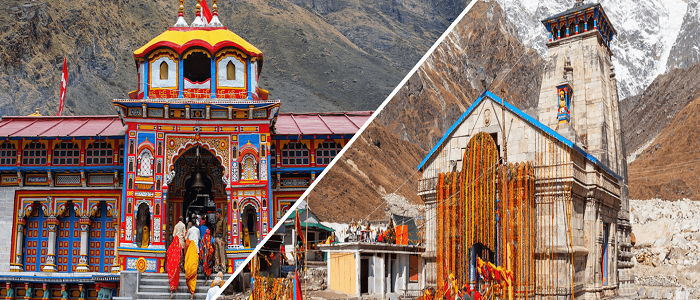badrinath kedarnath dham|Alaknanda and River Bhagirathi.png|Gauri maa temple in Gaurikund|panch prayag yatra