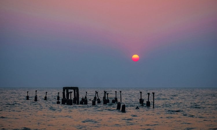 Kozhikode Beach a sunset view