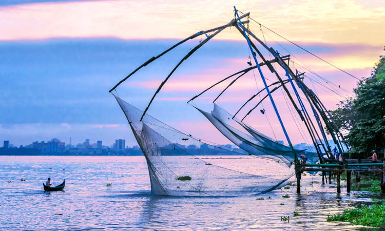 Chinese fishing nets in Kochi, Kerala