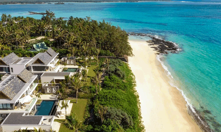  A serene view of The Oberoi Resort in Mauritius 
