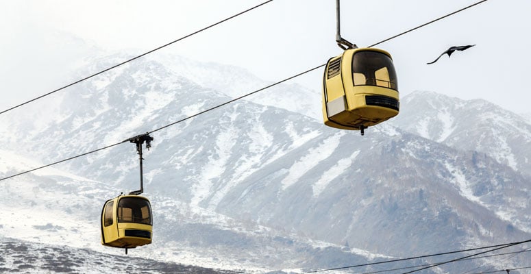 Gulmarg Gondola cable car in Kashmir