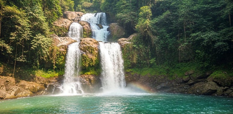 Kakochang waterfall amid lush forest