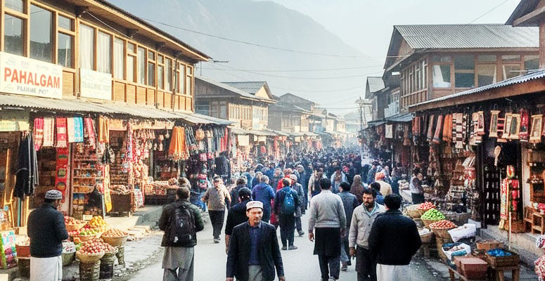 Pahalgam market and local craft lanes