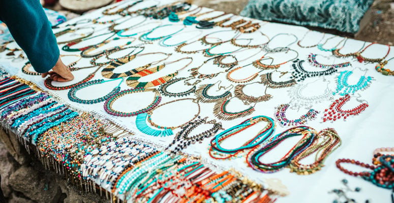 Pushkar boho markets and silver jewellery