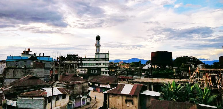 Cityscape view of Silchar town