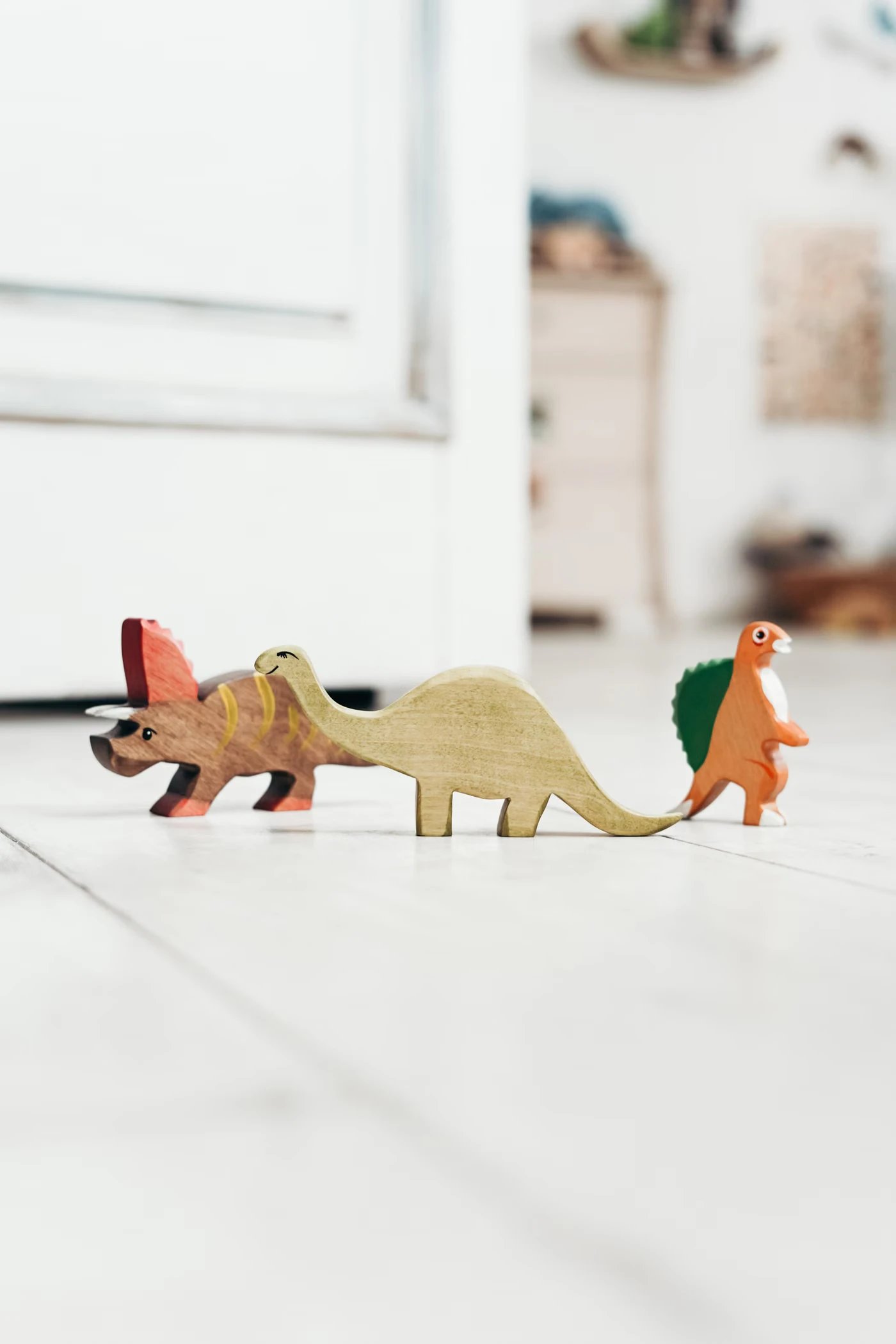 Ahşap Dinozor Figür Seti, 3 Adet - 2