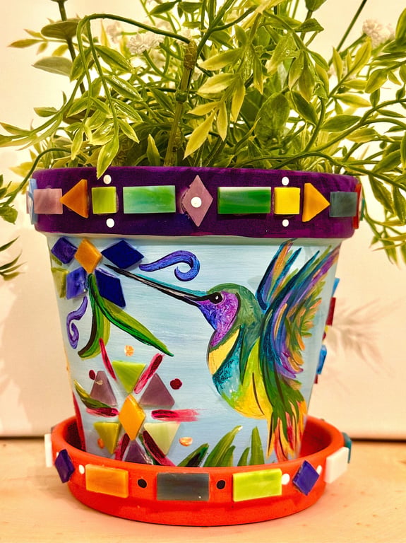 Hummingbird Planter Painting & Mosaic in Castle Rock at Wild Blue Yonder Brewing Co. on August 26, 2026