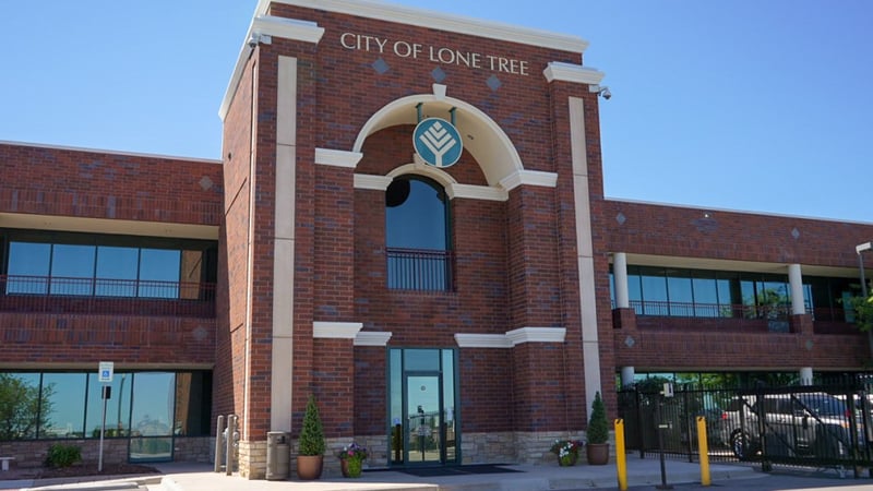 Exterior of the Lone Tree Municipal Building, 9220 Kimmer Drive, Lone Tree, Colorado