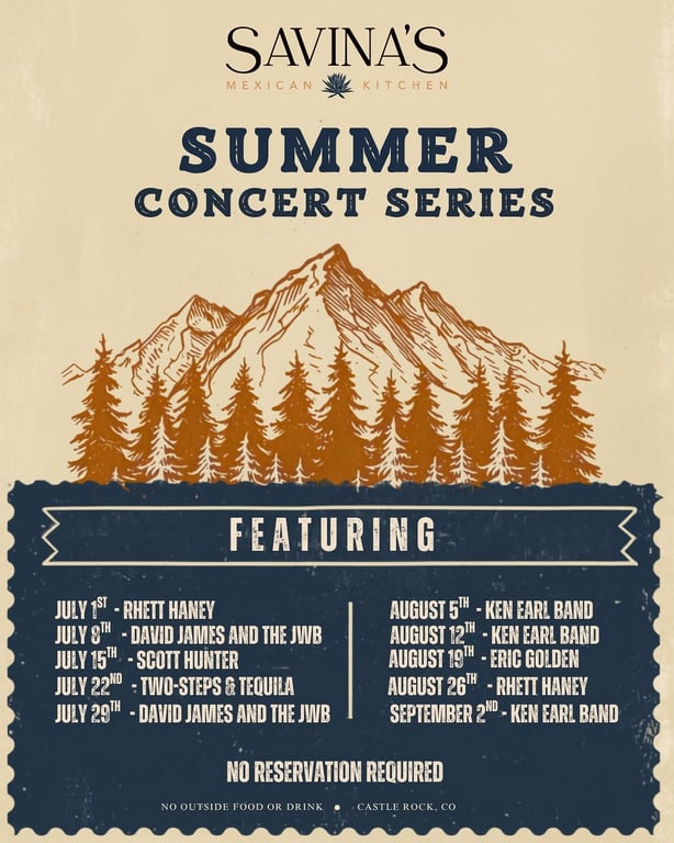 Savina's Summer Concert Series: Scott Hunter at Savina's Mexican Kitchen on July 15, 2026