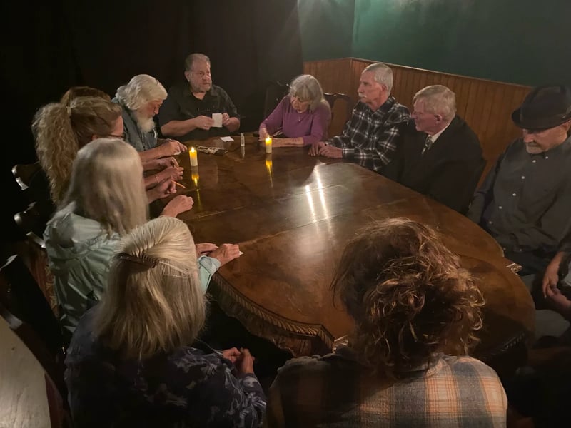 Seance table at Magic Manor's Paranormal Experience