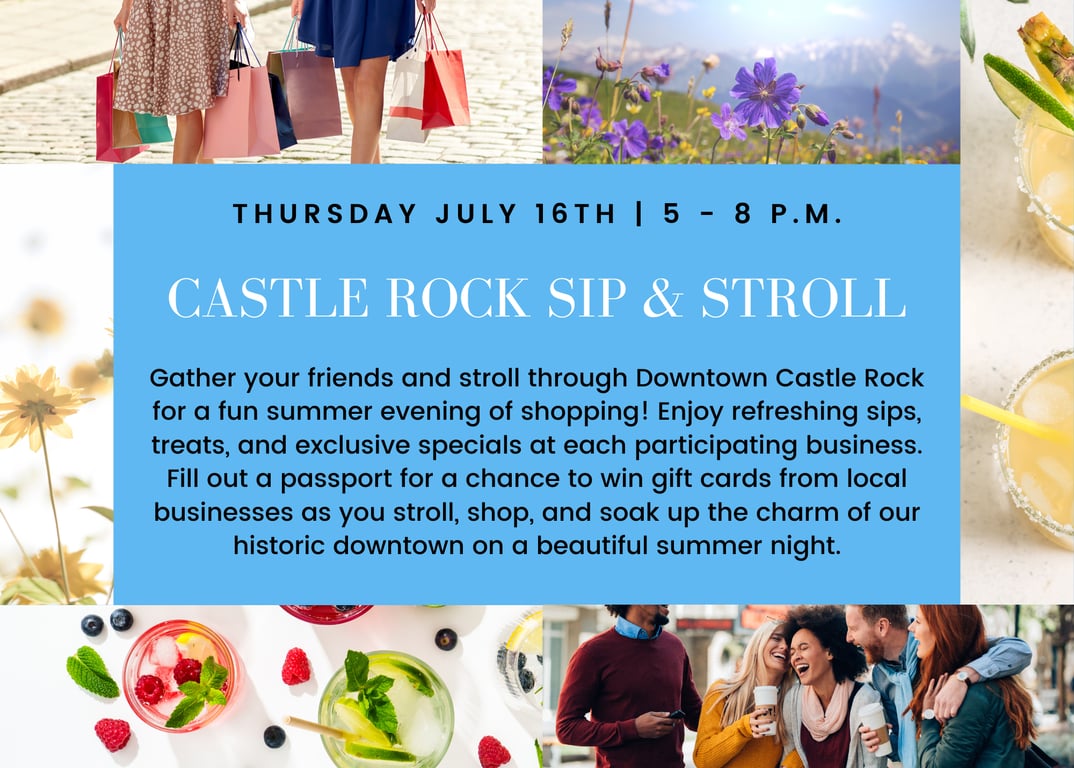 Downtown Castle Rock Sip & Stroll at Downtown Castle Rock on July 16, 2026