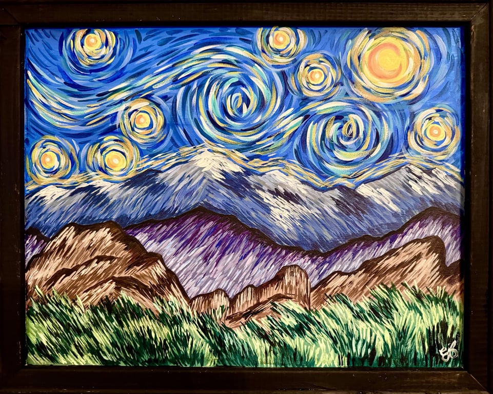 Starry Mountain High Paint & Sip in Highlands Ranch at Max Taps Co. on August 23, 2026