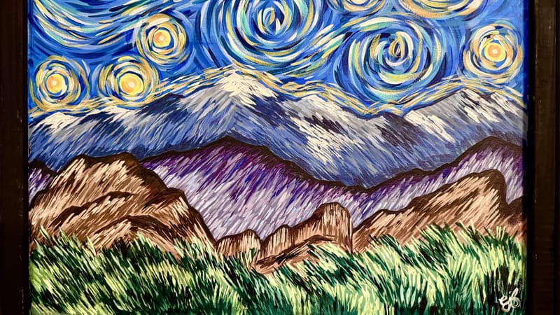 Starry Mountain High Paint & Sip in Highlands Ranch at Max Taps Co.