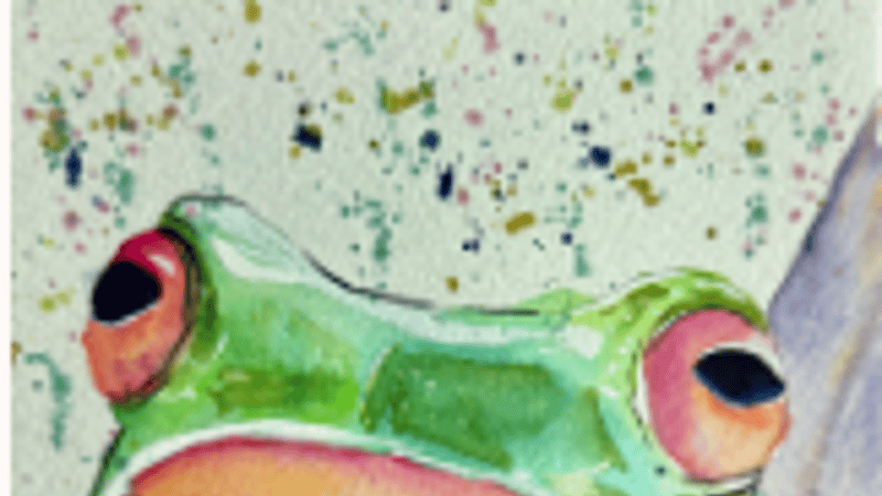 Watercolor Class with Raelene: Cute Frog at Teaology Tea Cafe