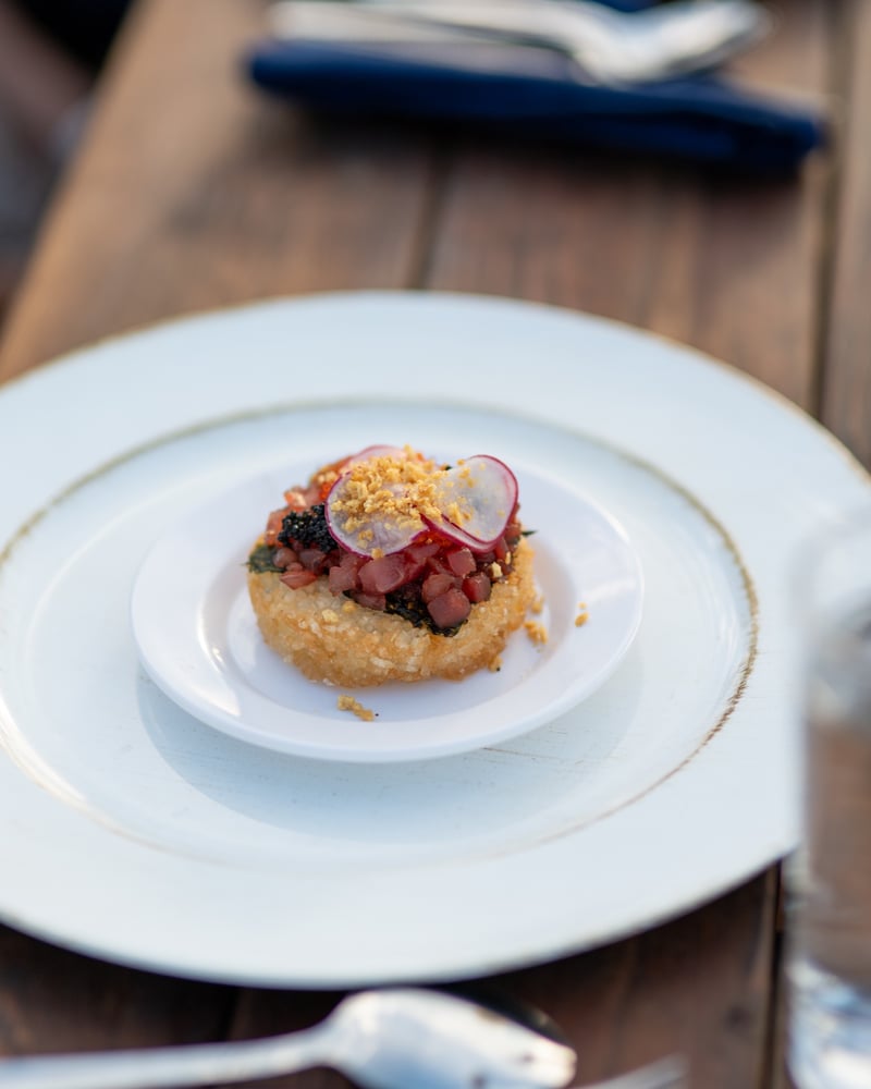 A plated course at the Sunset Supper Club at KB Ranch
