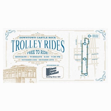 Winter Free Trolley Rides in Downtown Castle Rock event graphic